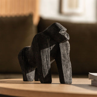 Abstract Black Gorilla Ornament | Gorilla Statue Silverback Wildlife Sculpture