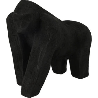 Abstract Black Gorilla Ornament | Gorilla Statue Silverback Wildlife Sculpture