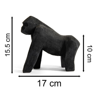 Abstract Black Gorilla Ornament | Gorilla Statue Silverback Wildlife Sculpture