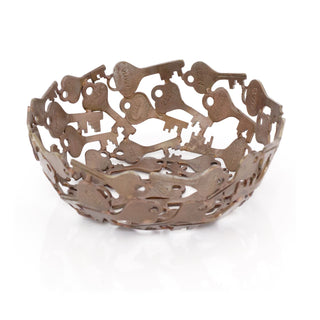 Antique Style Copper Finish Recycled Key Bowl | Handmade Eco Friendly Decorative Bowl | Trinket Dish Ornamental Bowl
