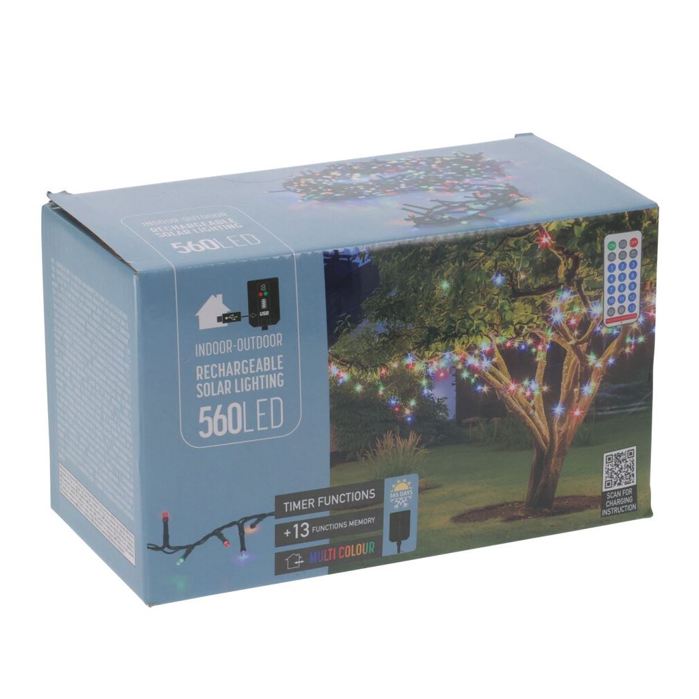 560 Multi LED Outdoor Solar Fairy Lights with 13 Modes, Timer & Remote ...