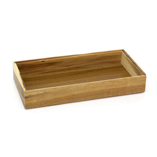 Acacia Wood Rectangular Organiser | Stackable Storage Tray for Drawers 23.5x15cm