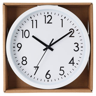 Contemporary White Wall Clock | Round Wall Mounted Clock For Living Room 19.5cm