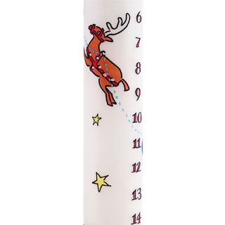 Traditional Countdown To Christmas Advent Dinner Candle - Santa's Sleigh And Reindeer Design (Regular Size)