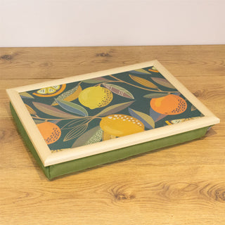 Citrus Zest Lap Tray With Cushion | Large Bean Bag Lap Tray - 43x32cm