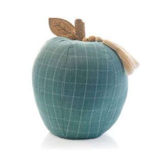 Apple Doorstop | Green Check Fabric Apple Door Stop With Tassel Detail - 22cm