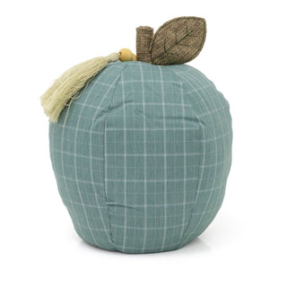 Apple Doorstop | Green Check Fabric Apple Door Stop With Tassel Detail - 22cm