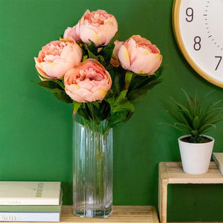 Artificial Peony Bouquet | Faux Peonies Flowers Posy Wedding Flowers - Pink