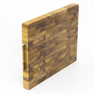 Teak End Grain Chopping Board | Endgrain Butcher Block Rectangular Cutting Board 30x24cm