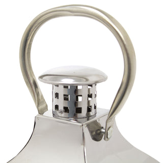 White Wooden Candle Lantern | 39cm Hurricane Lantern Candle Holders for Home Garden Patio - Tealight Candle Holder With Handle