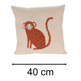Children's Safari Animal Cushion | Kids Jungle Animal Scatter Cushion - Monkey
