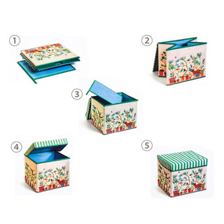 Djeco DD04483 Toy Box Seat | Garden Design Folding Ottoman Seat Toy Storage Box