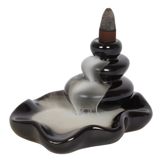 Ceramic Pebbles Backflow Burner Incense Holder | Incense Waterfall Backflow Incense Burner | Waterfall Incense Burner Ceramic Aromatherapy Burner