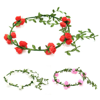 Rose Flower Hair Headband Headdress Garland Crown For Wedding, Parties, Festival ~ Colour Varies