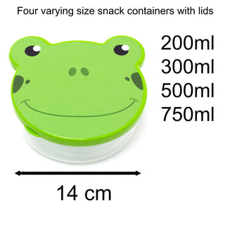 Set Of 4 Children's Animal Snack Pots | Kids Nesting Snack Containers