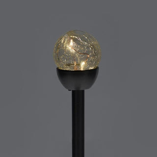 Pack Of 5 LED Solar Garden Stake Lights | Crackled Glass Globe Pathway Lights