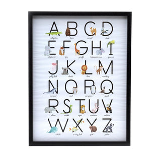 Baby Alphabet A - Z Animal Print Frame Baby Childrens Nursery A - Z Letter Wall Art