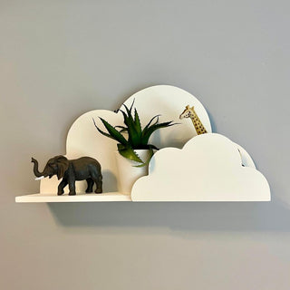 Baby Nursery Childs Bedroom Playroom Cloud Shaped Floating Book Shelf