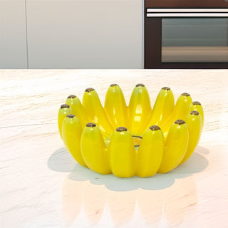 Banana Shaped Fruit Bowl | Quirky Yellow Ceramic Banana Bowl Fruit Dish - 25cm