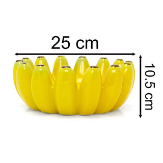 Banana Shaped Fruit Bowl | Quirky Yellow Ceramic Banana Bowl Fruit Dish - 25cm