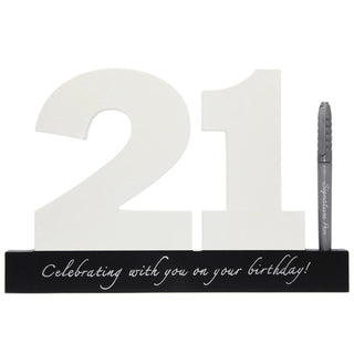 Wooden Birthday Signature Plaque ~ Happy 21St Birthday Gift