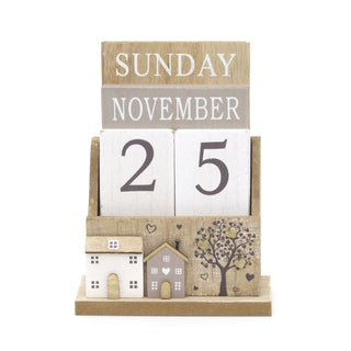 Shabby Chic Wooden Perpetual Calendar | Desk Calendar Flip Calendar | Desktop Calendar House Calendar