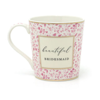 Beautiful Bridesmaid Wedding Mug | Boxed Ceramic Heart Wedding Favour Gift Mug