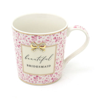 Beautiful Bridesmaid Wedding Mug | Boxed Ceramic Heart Wedding Favour Gift Mug