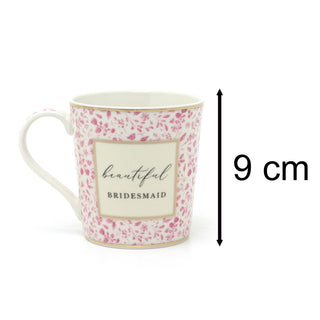 Beautiful Bridesmaid Wedding Mug | Boxed Ceramic Heart Wedding Favour Gift Mug