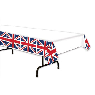 137 x 180cm Union Jack Tablecloth Table Cover | Great Britain Union Jack Plastic Table Cloth | Queens Platinum Jubilee Tablecloth