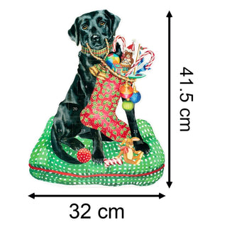 Black Labrador 3D Christmas Advent Calendar | Fold - out Dog - Shaped Calendar 41cm