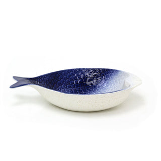 Blue Ombre Fish Dish | Large Ceramic Fish Platter for Seafood & Coastal Dining