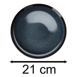 Blue Reactive Glaze Stoneware Side Plate Dishwasher & Microwave Safe - 21cm