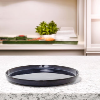 Blue Reactive Glaze Stoneware Side Plate Dishwasher & Microwave Safe - 21cm