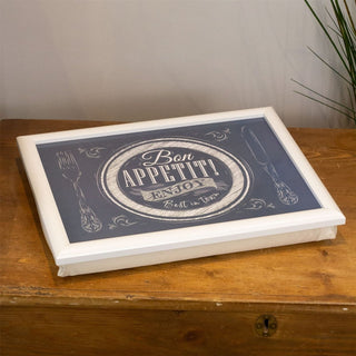 Bon Appetit Lap Tray With Cushion | Large Padded Bean Bag Lap Tray 43x32cm