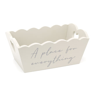 Shabby Chic Crate Grey Hamper Decorative Tray | Wooden Storage Box With Handles | A Place For Everything Organiser Crate