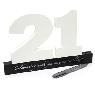 Wooden Birthday Signature Plaque ~ Happy 21St Birthday Gift