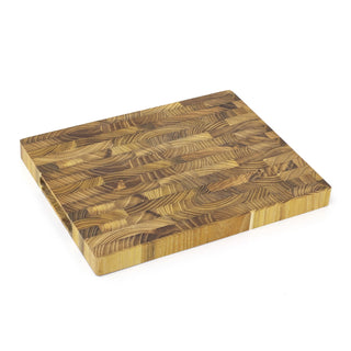 Teak End Grain Chopping Board | Endgrain Butcher Block Rectangular Cutting Board 30x24cm