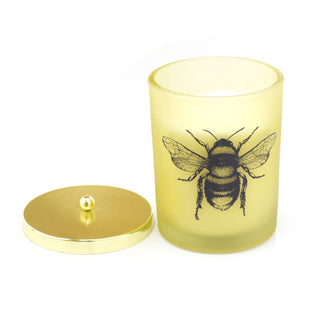 Honey Bee Scented Candle In Glass Pot | Fragranced Candle Holder Aroma Candle And Pot | Bee Candle Holder With Fragrance Candle Bee Decoration