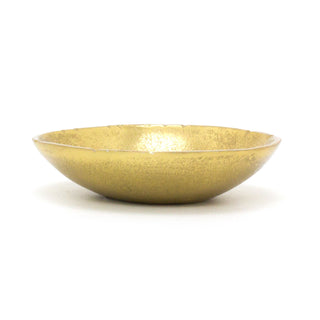 Stylish Gold Effect Metal Display Bowl | Round Decorative Display Dish | Antique Style Presentation Bowl