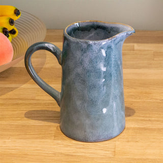 Blue Ceramic Reactive Glaze Jug Decorative Glazed Pitcher Jug For Flowers - 17cm