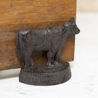 Cast Iron Cow Door Wedge | Rustic Metal Iron Cow Door Stop Wedge - 9x8cm