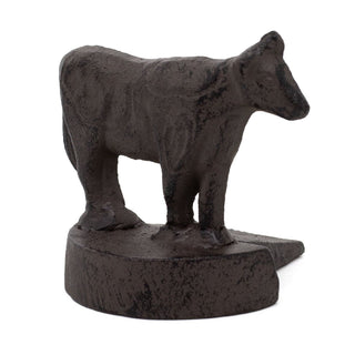 Cast Iron Cow Door Wedge | Rustic Metal Iron Cow Door Stop Wedge - 9x8cm
