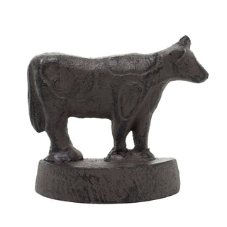 Cast Iron Cow Door Wedge | Rustic Metal Iron Cow Door Stop Wedge - 9x8cm