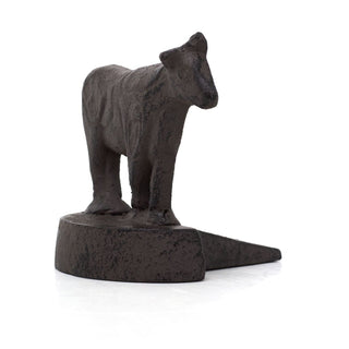 Cast Iron Cow Door Wedge | Rustic Metal Iron Cow Door Stop Wedge - 9x8cm