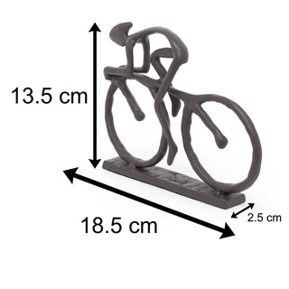 Cast Iron Cyclist Sculpture Cycling Ornament | Metal Bike Racing Man Decoration | Cycling Sculpture Sports Decorations | Abstract Ornaments Cycling Gifts