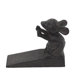 Cast Iron Mouse Door Wedge | Rustic Metal Iron Mouse Door Stop - 13x11cm