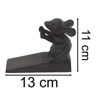 Cast Iron Mouse Door Wedge | Rustic Metal Iron Mouse Door Stop - 13x11cm
