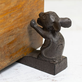 Cast Iron Mouse Door Wedge | Rustic Metal Iron Mouse Door Stop - 13x11cm