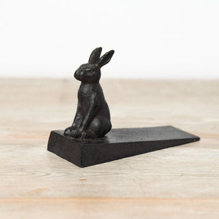 Cast Iron Rabbit Door Wedge | Rustic Metal Iron Hare Door Stop Wedge - 13x9cm